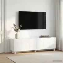 TV staliukas Televizoriaus stovas 140 x 34,5 x 40 cm Balta Apdirbta mediena