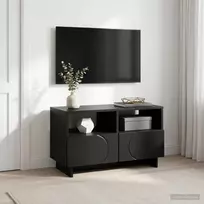 TV staliukas Televizoriaus stovas 60 x 34.5 x 40 cm Juoda Apdirbta mediena