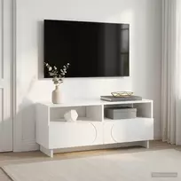 TV staliukas Televizoriaus stovas 90 x 34.5 x 40 cm Itin blizgi balta
