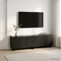 TV staliukas Televizoriaus stovas 140 x 34,5 x 40 cm Juoda Apdirbta mediena