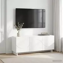 TV staliukas Televizoriaus stovas 90 x 34.5 x 40 cm Balta Apdirbta mediena