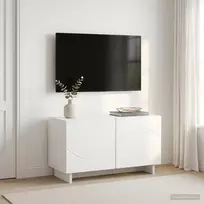 TV staliukas Televizoriaus stovas 60 x 34,5 x 40 cm Balta Apdirbta mediena