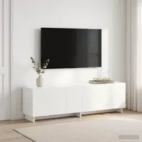 TV staliukas Televizoriaus stovas 140 x 34,5 x 40 cm Itin blizgi balta
