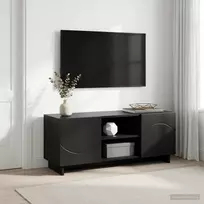 TV staliukas Televizoriaus stovas 90 x 34.5 x 40 cm Juoda Apdirbta mediena