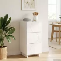 Komoda Itin blizgi balta 33,5 x 34,5 x 75 cm Apdirbta mediena