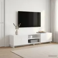 TV staliukas Televizoriaus stovas 179.5 x 34.5 x 40 cm Itin blizgi balta