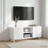TV staliukas Televizoriaus stovas 90 x 34.5 x 40 cm Itin blizgi balta