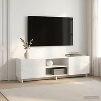 TV staliukas Televizoriaus stovas 140 x 34.5 x 40 cm Itin blizgi balta