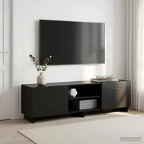 TV staliukas Televizoriaus stovas 140 x 34,5 x 40 cm Juoda Apdirbta mediena