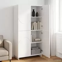 Aukšta komoda Balta 79 x 41 x 151 cm Apdirbta mediena