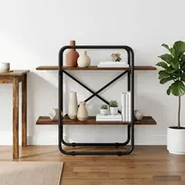 Knygų lentyna 2 aukštų 80 x 35 x 70 cm PB Dūminio ąžuolo
