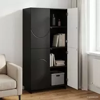 Aukšta komoda Juoda 79 x 41 x 151 cm Apdirbta mediena