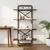 Knygų lentyna 4 aukštų 60 x 35 x 140 cm PB Dūminio ąžuolo