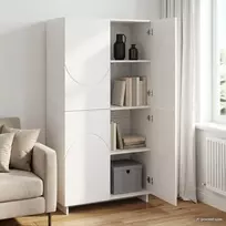 Aukšta komoda Itin blizgi balta 79 x 41 x 151 cm