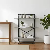 Knygų lentyna 3 aukštų 100 x 35 x 105 cm PB Pilka Sonoma