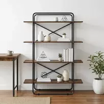 Knygų lentyna 4 aukštų 100 x 35 x 140 cm PB Dūminio ąžuolo