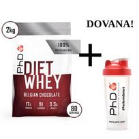 PhD Diet Whey - 2kg + plaktuvė DOVANŲ Braškės