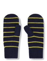 Mads Nørgaard - One Wool Milo Stripe Mitten - Kumštinės pirštinės - Tamsiai mėlyna