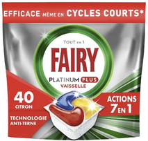 FAIRY Platinum Plus All in 1 Lemon indų plovimo kapsulės 40vnt