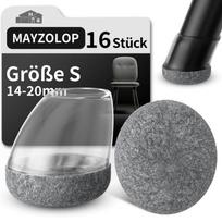 Kėdžių kojų grindų apsaugos, 16 vnt. silikoninių dangtelių 14–20 mm apvaliems baldų kilimėliams – skaidrios