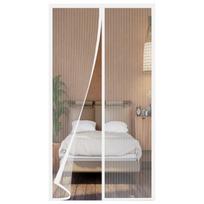 Magnetinis tinklelis nuo vabzdžių durims, plonas tinklelis, lengvai montuojamas – baltas/dryžuotas, 120 x 200 cm