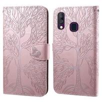 „Ailisi“  „Samsung Galaxy A40“, medžio rašto sulankstomas dėklas,  rudas