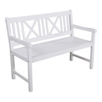 Medžio masyvo sodo suoliukas baltos spalvos Malmö – Garden Pleasure