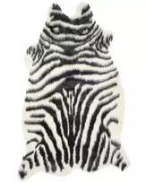 Dirbtinio kailio kilimas „NAMBUNG“, baltas ir juodas, 60 x 90 cm