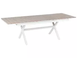 Išskleidžiamas sodo stalas FANES 184/242 × 90 cm, metalinis, baltas