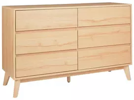 6 stalčių komoda SARDIS, šviesiai ruda