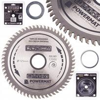 Pjovimo diskas medienai Powermat, 125 × 22,2 mm, 60 dantų