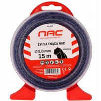NAC šešiakampė trimerio pjovimo viela, 2 mm, 15 m