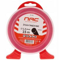 NAC apvali trimerio valo ritė, 1,3 mm × 15 m, raudona