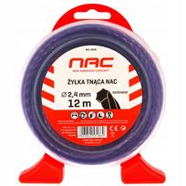 NAC šešiakampė trimerio valo gija, 2,4 mm × 12 m