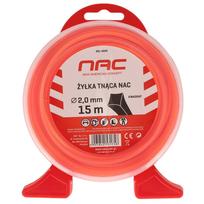 NAC kvadratinė trimerio valo gija, 2 mm × 15 m, oranžinė