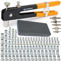 Rankinis kniediklis srieginėms kniedėms M3–M8, 105 dalių rinkinys Powermat PM-NIR-86SU