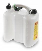 Dvikamerė kuro talpykla Tecomec, 6 + 3 l, su piltuvėliu