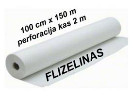 Vienkartinė paklodė flizelinas 100 cm x 150 m su perforacija kas 2 m, patiesalas, paklotas, užtiesalas kušetei, gultui, balta neaustinė medžiaga, rulone