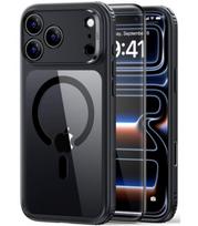 Juodas / skaidrus dėklas + Stikliukas Apple iPhone 17 Pro Max / 18 Pro Max telefonui "ESR Classic Hybrid Magsafe + TG"
