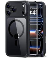 Juodas / skaidrus dėklas + Stikliukas Apple iPhone 17 Pro / 18 Pro telefonui "ESR Classic Hybrid Magsafe + TG"