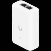 Ubiquiti U-POE+ adapter 30W, powers UniFi PoE+ devices, reduce dependency on PoE switch power, Contains RJ45 data input, AC cable with earth ground, and PoE+ output