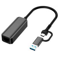 Adapteris USB3.0 A/ USB-C - RJ45, 1000Mbps, 0.15m