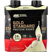 Optimum Nutrition, „Gold Standard®“ baltymų kokteilis, vanilės skonio, 4 pakuotės po 325 ml (11 skysčio uncijų)