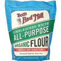 Bob's Red Mill, Organiniai nebalinti balti universalūs miltai, 48 uncijos (1,36 kg)