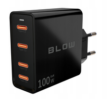 GaN 100W fast wall charger, 4x USB-C PD, black, 76-031#