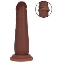 RealRock - dvigubo tankio tikroviškas dildo (rudas) - 15,5 cm
