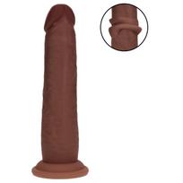 RealRock - dvigubo tankio tikroviškas dildo (rudas) - 18,5 cm
