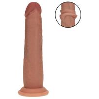 RealRock - dvigubo tankio tikroviškas dildo (įdegio spalvos) - 18,5 cm