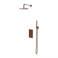 Dušo sistema OMNIRES CONTOUR, su termostatu, potinkinis, matinė vario
