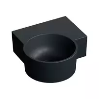 Praustuvas Omnires OVO M+, montavimui ant stalviršio arba prie sienos, dešinės pusės, 33, 5 × 34, 5 cm, be perpildymo, matinė juoda lava, OVO335UWPBLV